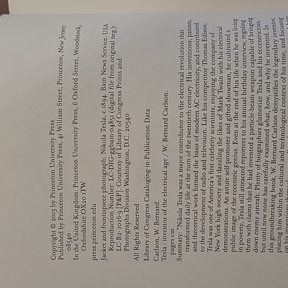 Tesla Inventor of the Electrical Age by W. Bernard Carlson - NEW - Picture 3 of 5